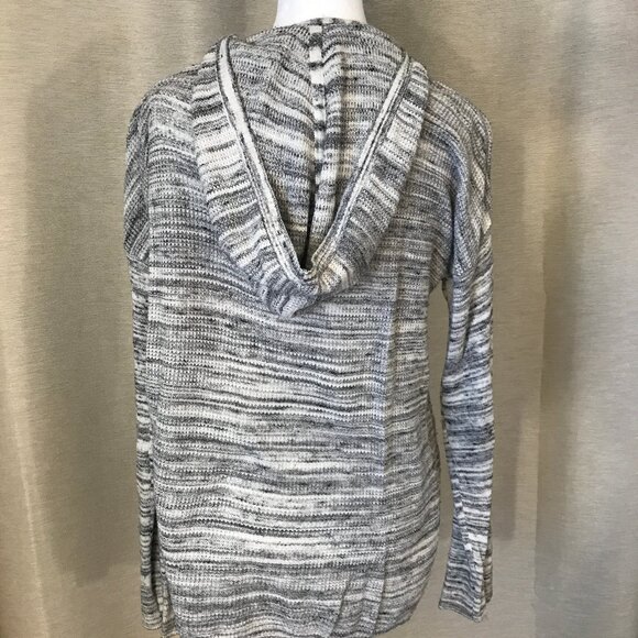 Comfy, Slouchy Hoodie Pullover Shirt - Black and White - Picture 3 of 3